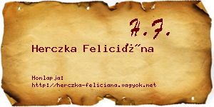 Herczka Feliciána névjegykártya